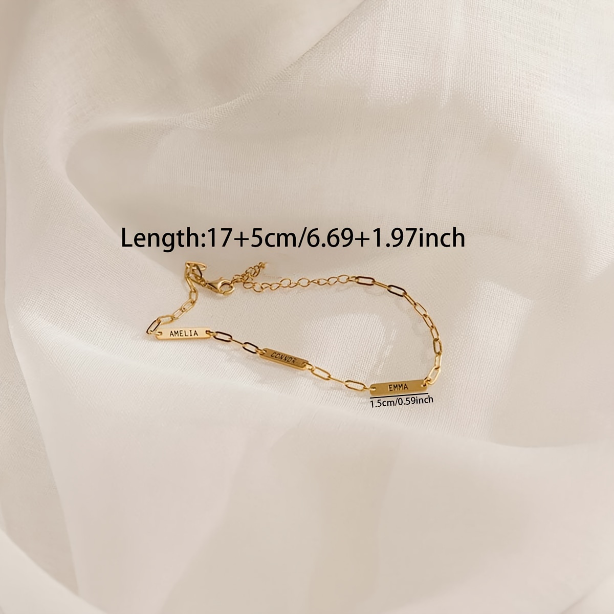 Personalized 18K Plated Stainless Steel Name Bracelet — Custom Gift